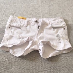 White Jean Shorts